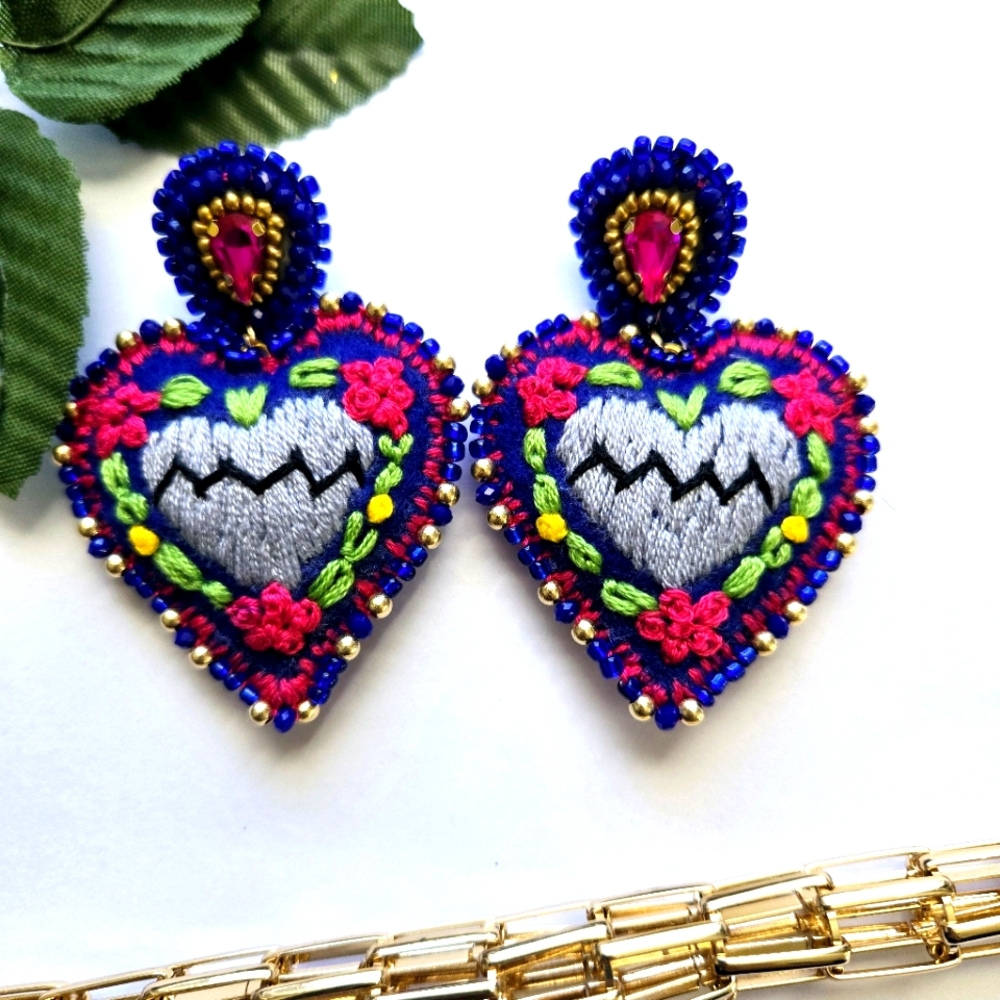 Handembroidered Mexican Earrings